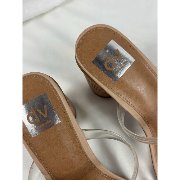DV by Dolce Vita Merrick Sandals Clear PVC Straps Size 7.5 Round Column Heel - Picture 7 of 12